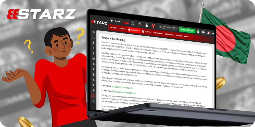 Responcible gambling at 888starz Bangladesh